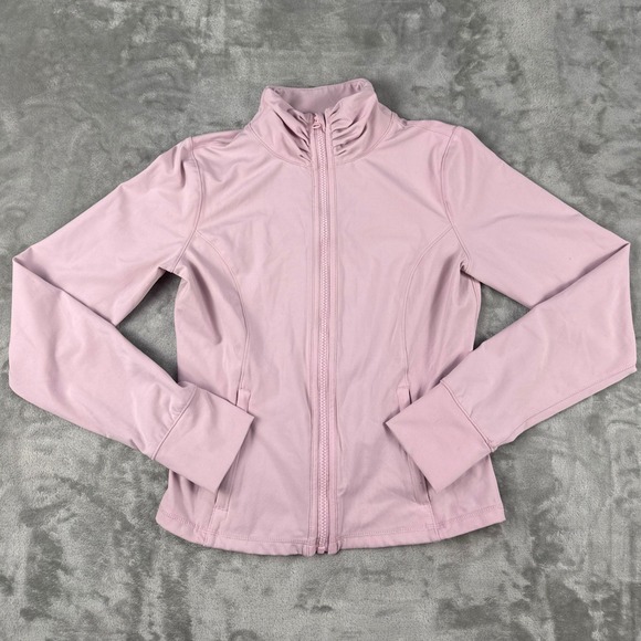 90 Degree By Reflex Jackets & Blazers - 90 Degree by Reflex Lux Industry Jacket Pink Ruched Mock Neck Thumbholes Small